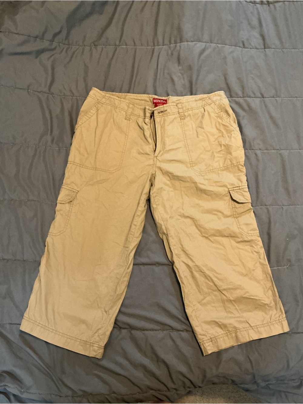 Merona Khaki Shorts with Light Aqua Trim